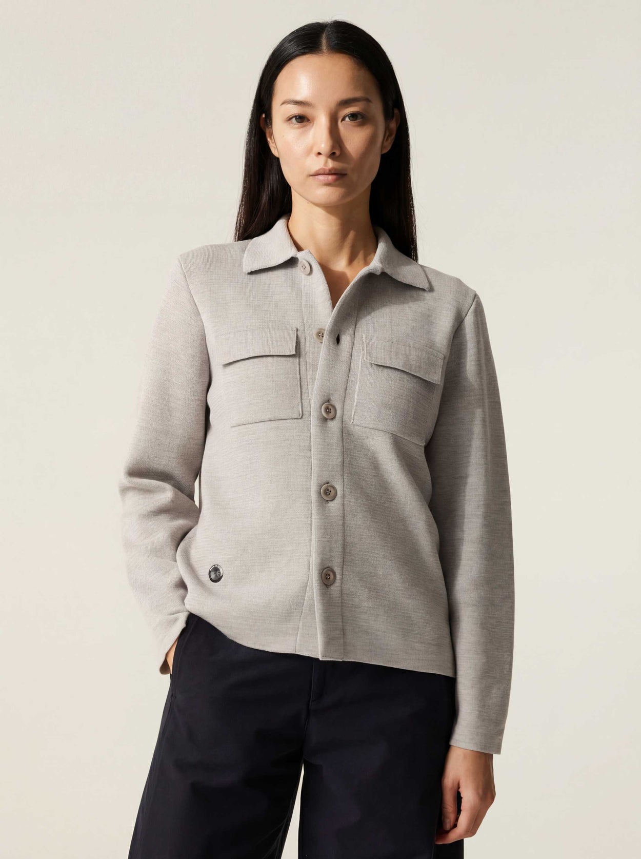 The Over Shirt Moon Grey Female Image