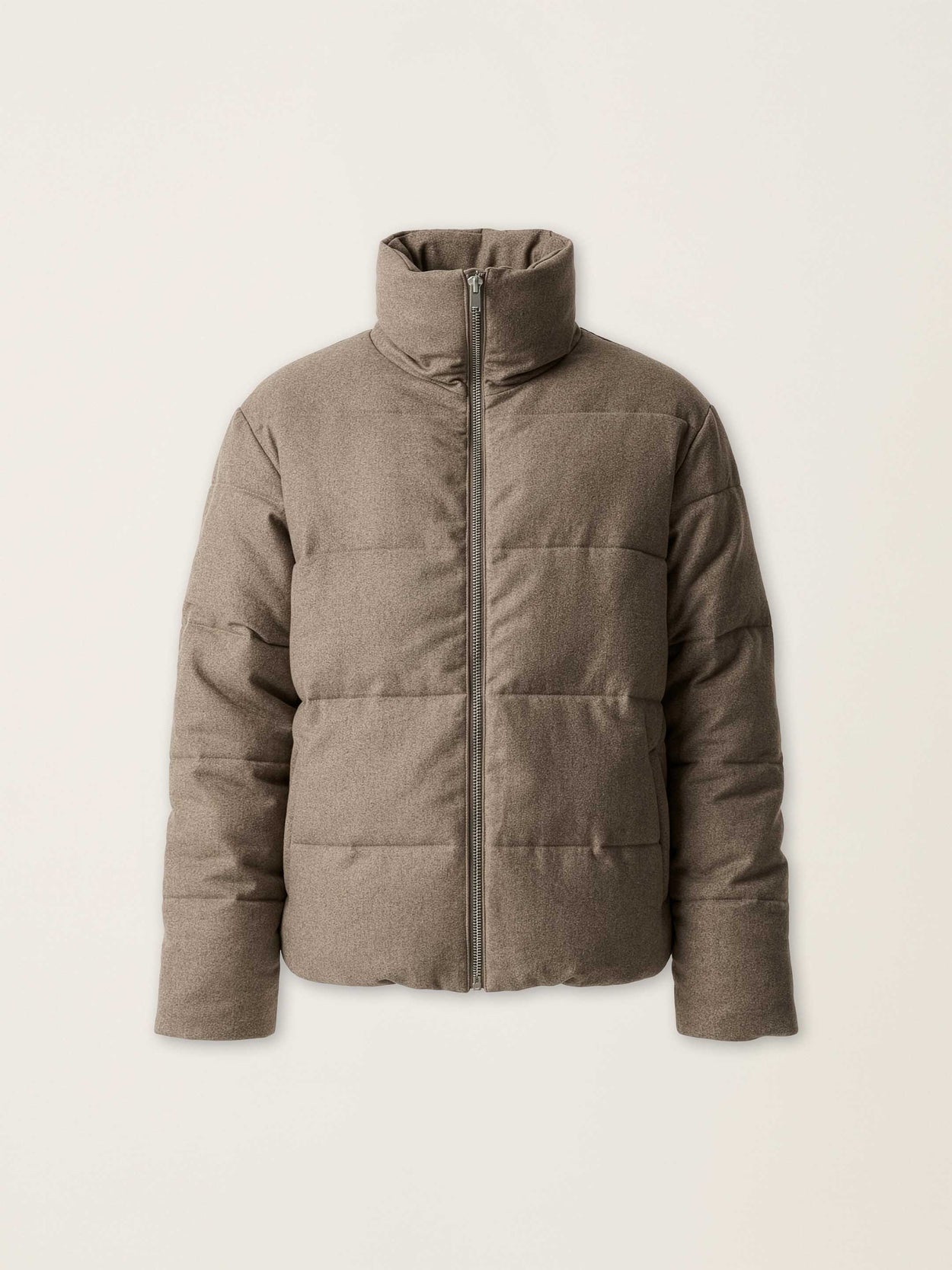 The Wool Puffer Jacket Fawn Brown Image