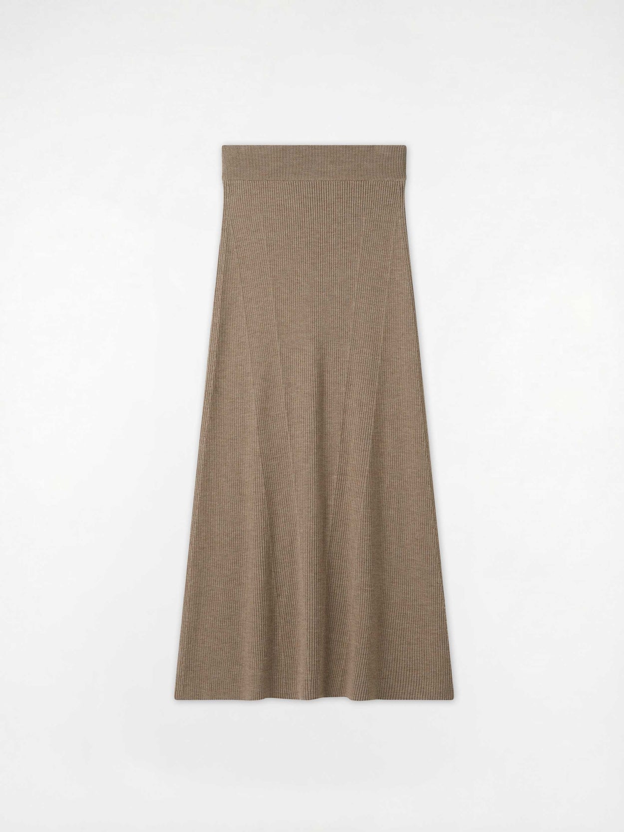 The Ribbed Knitted Skirt Fawn Brown Image