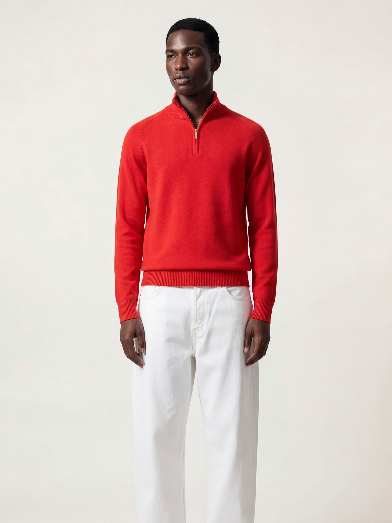 The Half Zip Poppy Red Male Image