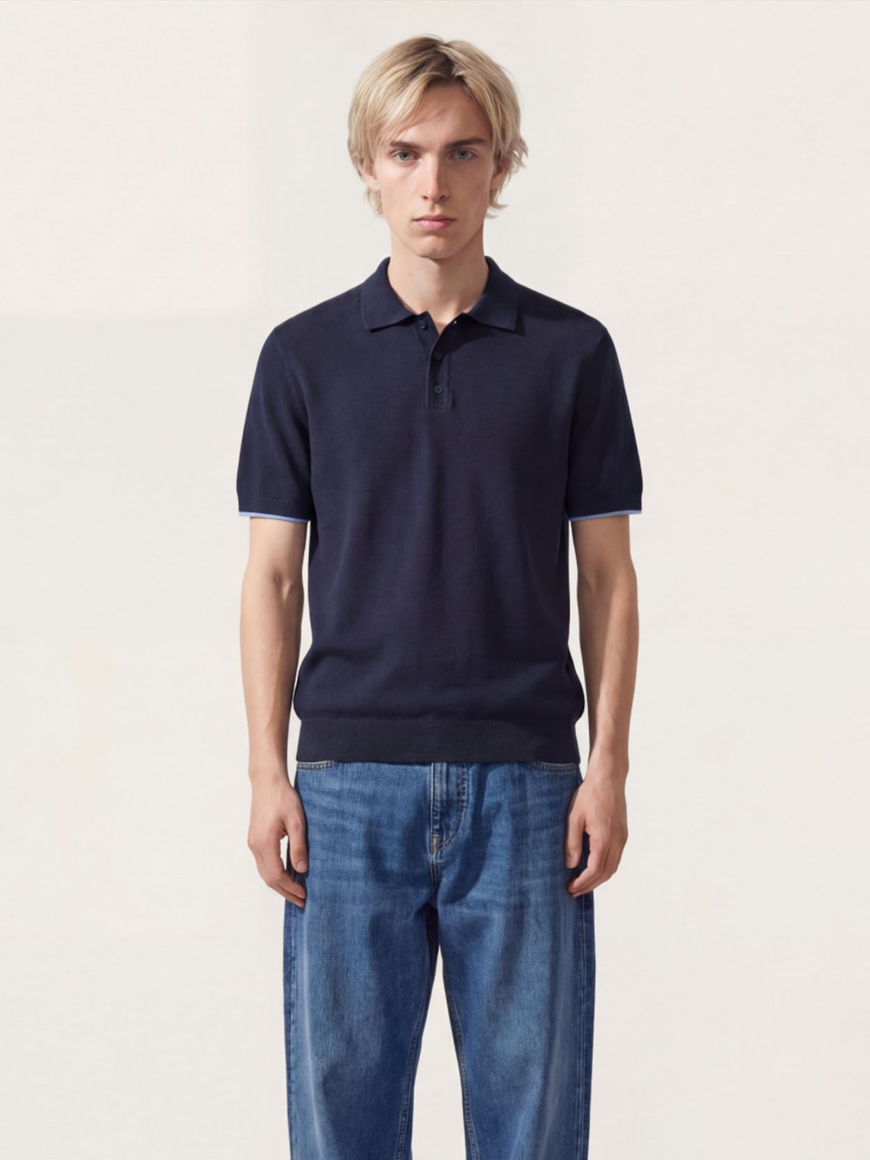 The Pique Polo Pacific Blue Male Image