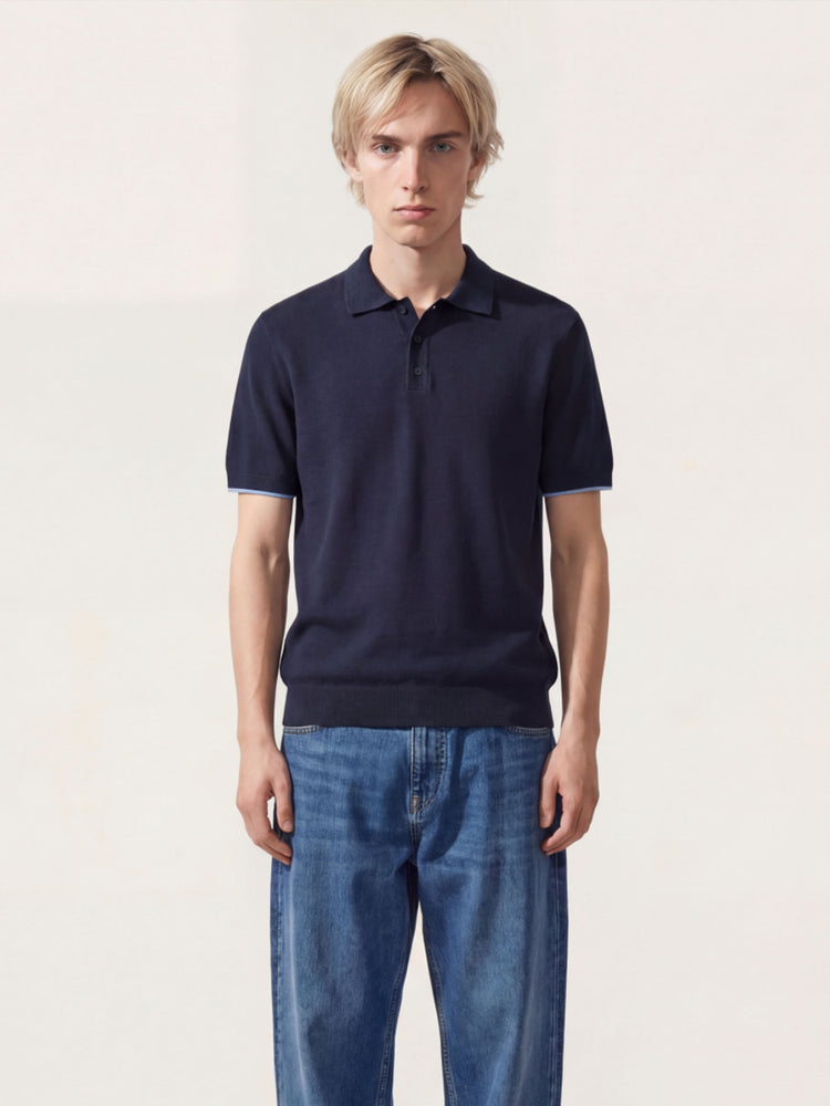 The Pique Polo Pacific Blue Image