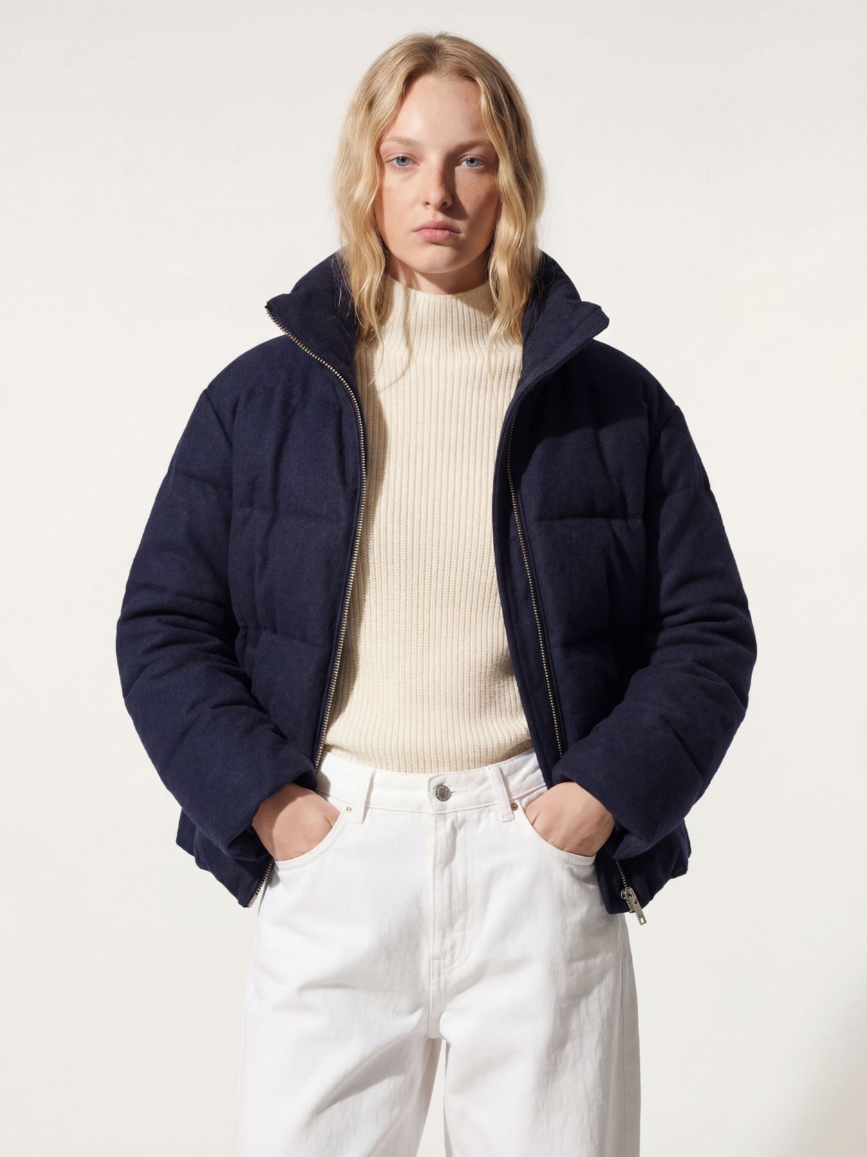 The Wool Puffer Jacket Pacific Blue Female Image