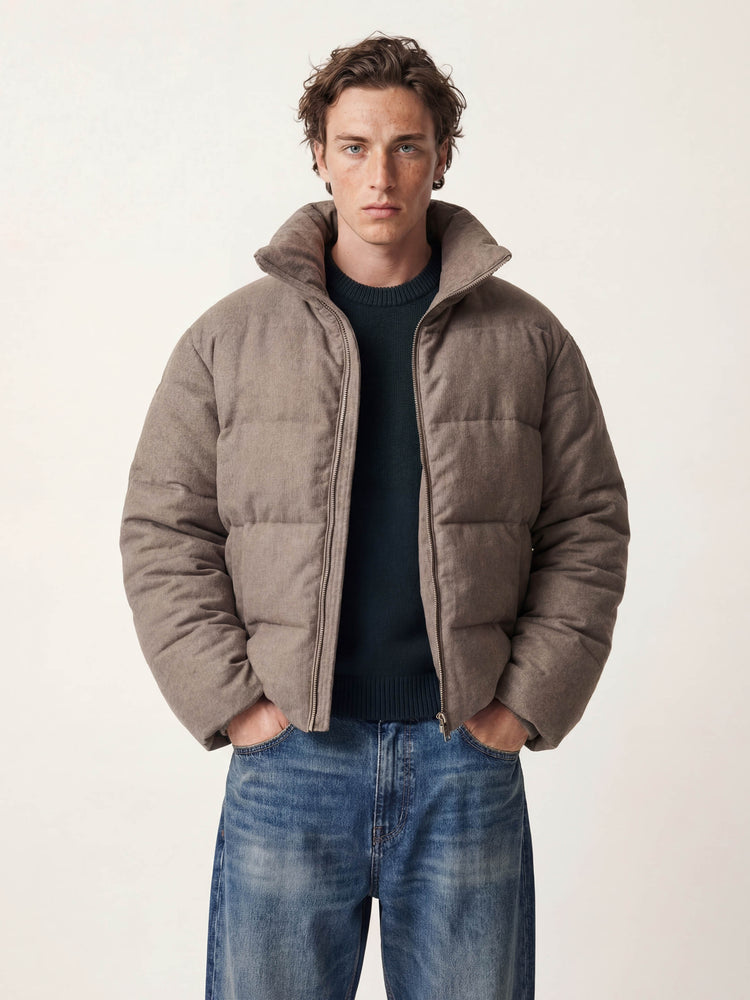 The Wool Puffer Jacket Fawn Brown Image