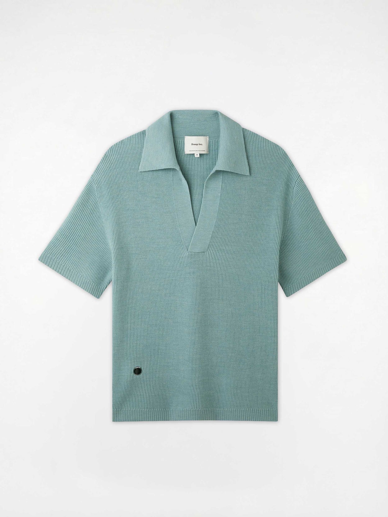 The Men's Plaited Polo Aqua Green Image