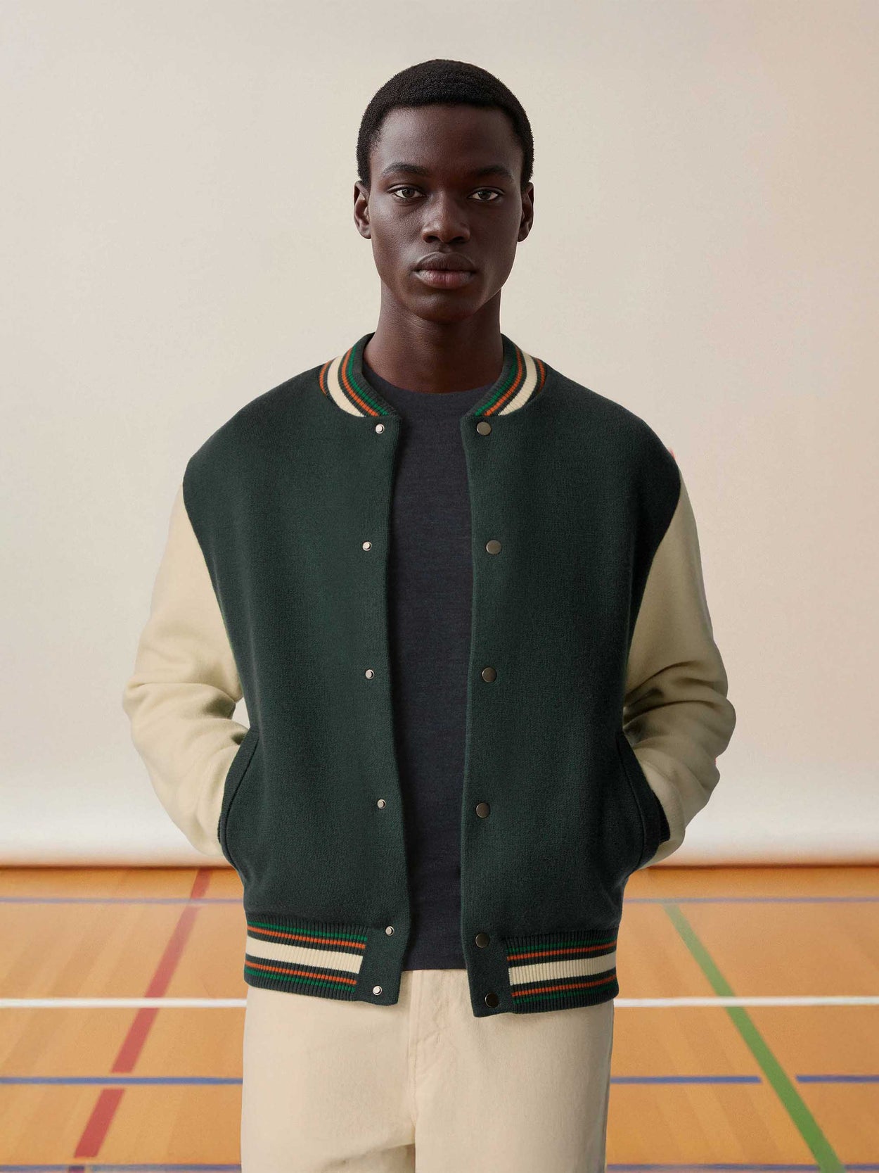 The Varsity Jacket Forest Green Male Image
