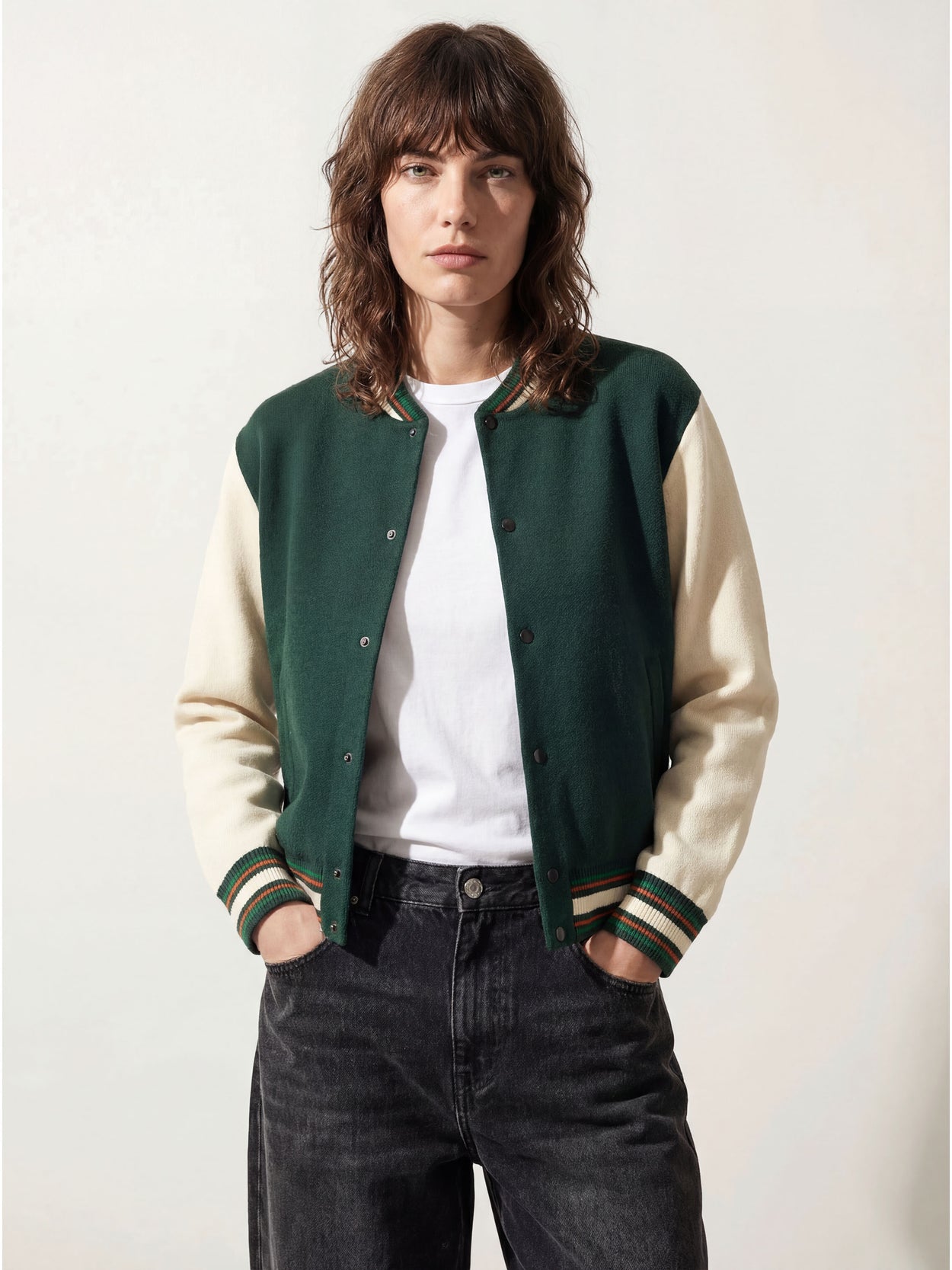 The Varsity Jacket Forest Green Female Image
