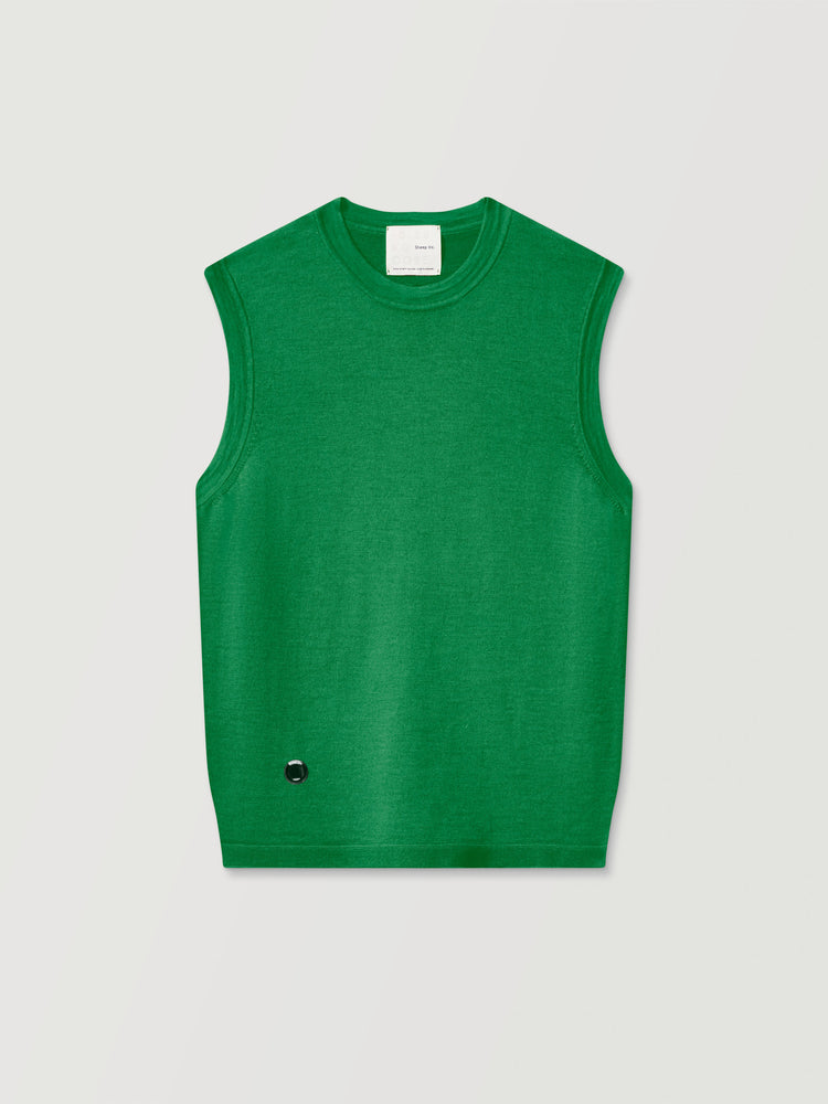 The Knitted Vest Bottle Green Image
