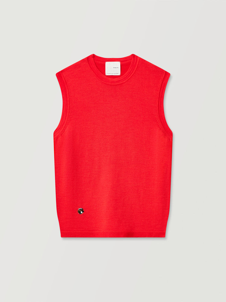 The Knitted Vest Poppy Red Image