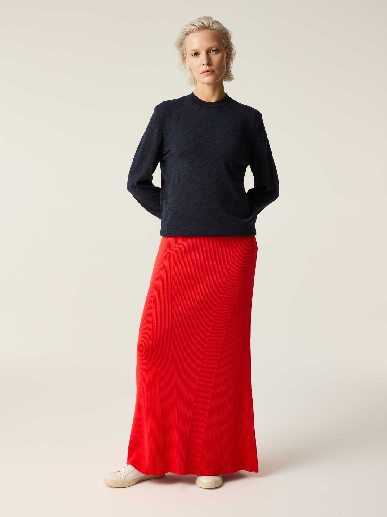 The Ribbed Knitted Skirt Poppy Red Female Image