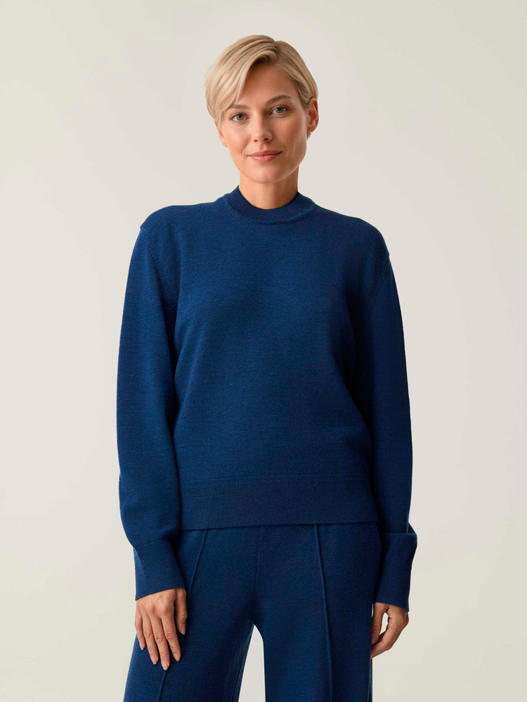 The Women's Fine Knit Crewneck Tasman Blue Image