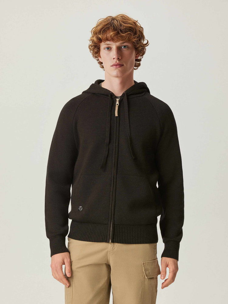 The Knitted Zip Hoodie Anthracite Black Image