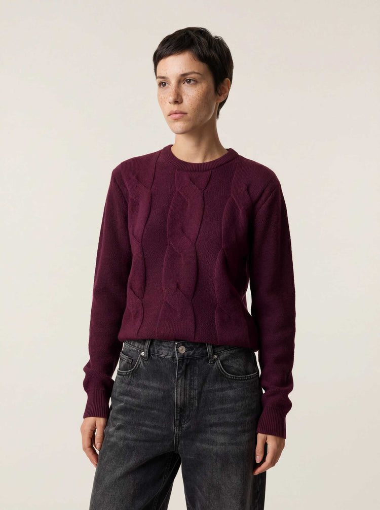 The Cable Knit Konini Burgundy Image