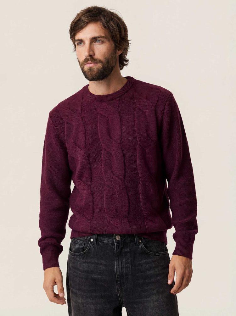 The Cable Knit Konini Burgundy Image