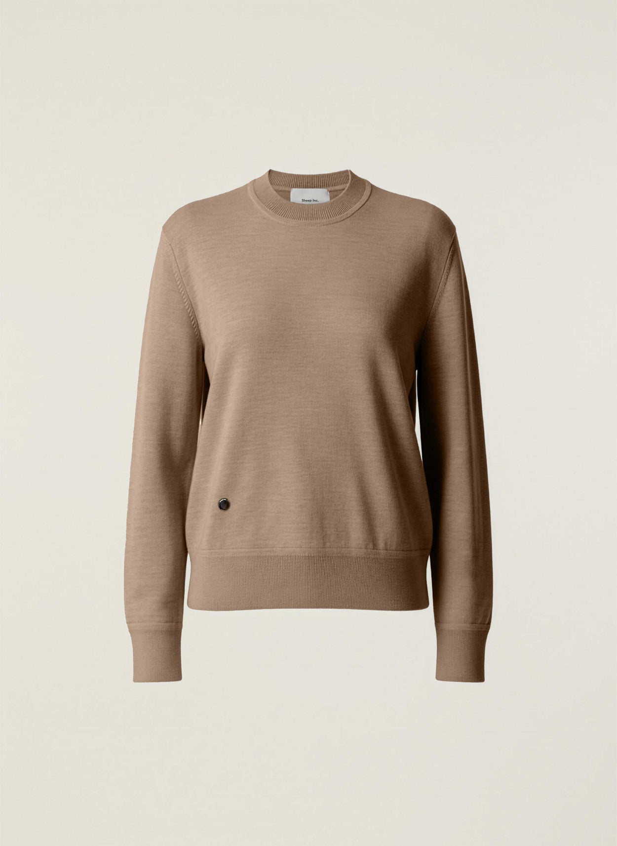 The Women's Fine Knit Crewneck Fawn Brown Image
