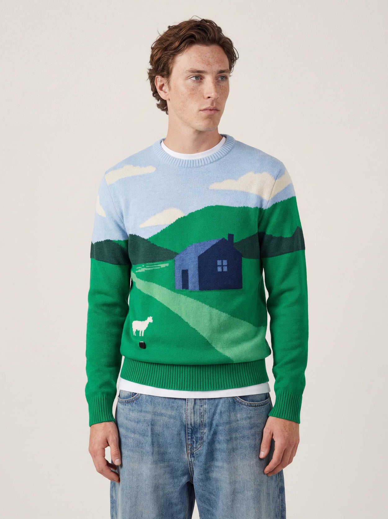 The Sheepscape Crewneck Bottle Green Male Image