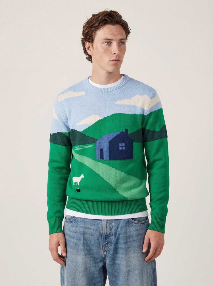 The Sheepscape Crewneck Bottle Green Image