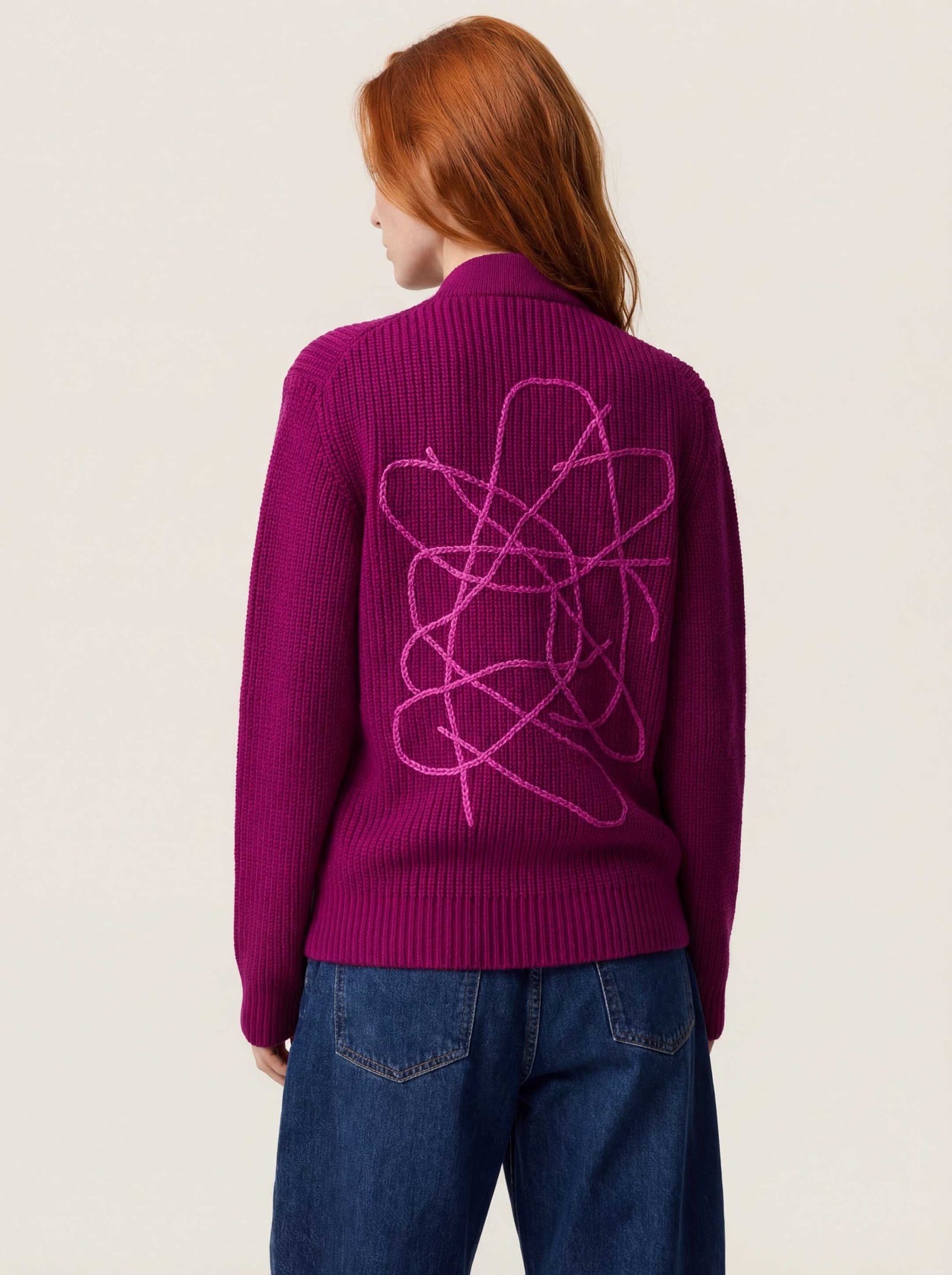 The Smit Mark Cardigan Royal Purple Female Image