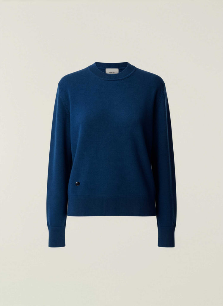 The Women's Fine Knit Crewneck Tasman Blue Image
